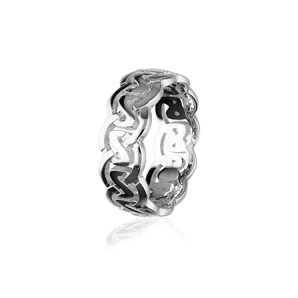 Rings with pave gems for sparkling brilliance -Celtic Silver Ring XR142