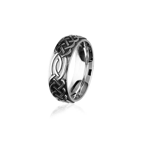 Vintage rings featuring elegant stones from yesteryears -Celtic Silver Ring XR404