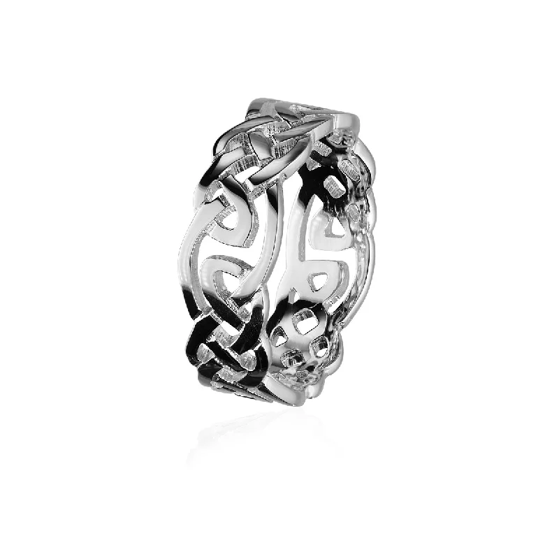 Curvy rings perfect for matching with bands -Celtic Silver Ring XXR129