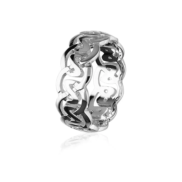 Two-tone rings with mixed metals for chic -Celtic Silver Ring XXR142