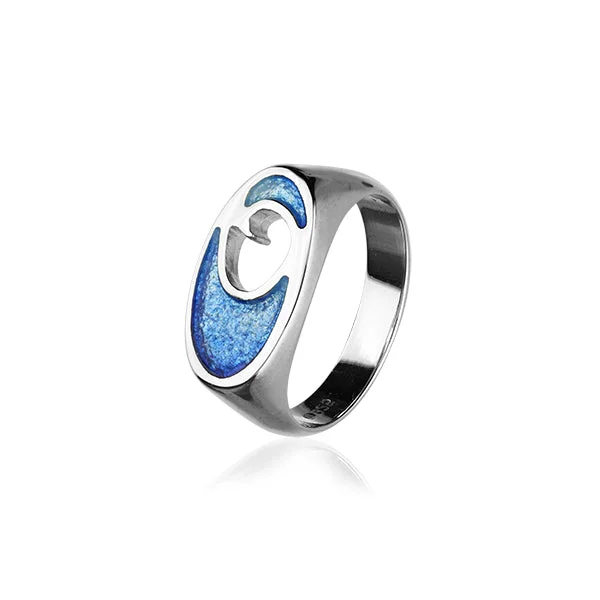 Rings featuring agate for natural stone beauty -Coastal Silver Ring ER110