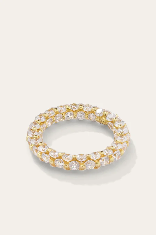 Twisted rings with braided bands for style -Gatsby gold vermeil ring