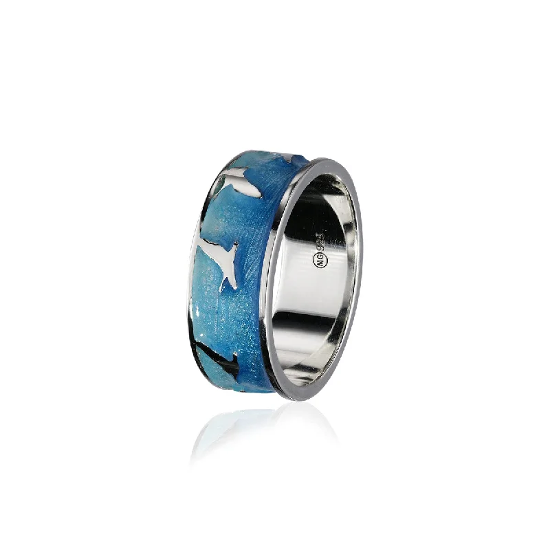 Rings inspired by waves with fluid designs -Georgia Allan Enamel Ring ER150