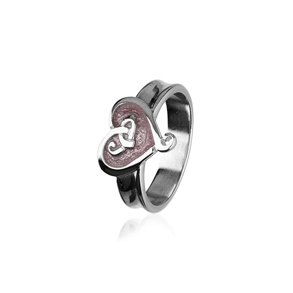 Delicate rings ideal for tiny finger accents -Hearts Silver Ring ER140