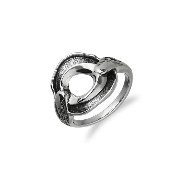 Rings featuring black onyx for stark contrast -Maeshowe Sterling Silver Ring HIS R406