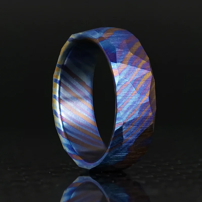 Rings featuring black diamonds for dark shine -Obsidian Timascus Ring