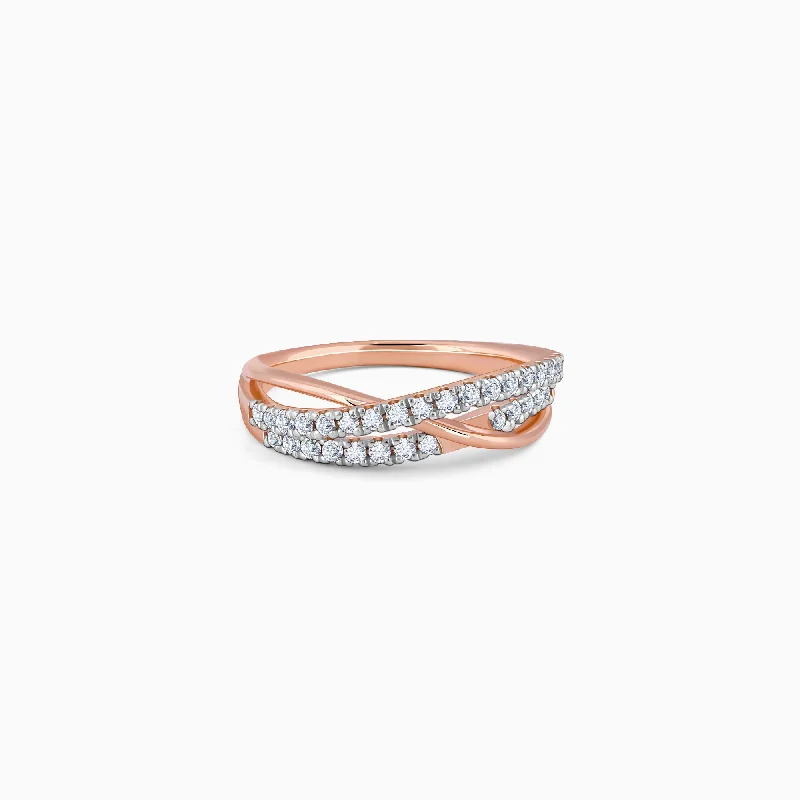 Tribal rings with ethnic stone designs -Rose Gold Aceno Diamond Ring