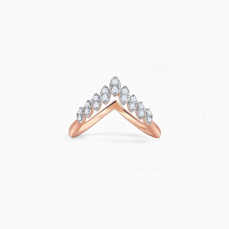 Clean rings with sharp cuts for elegance -Rose Gold Cuore Vanki Ring