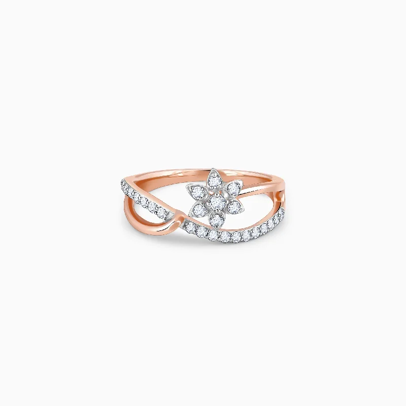 Trendy rings with cool shapes for youth -Rose Gold Daisy Dream Diamond Ring