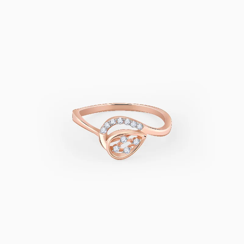 Rings featuring floral stones for sweet flair -Rose Gold Soft Ember Diamond Ring