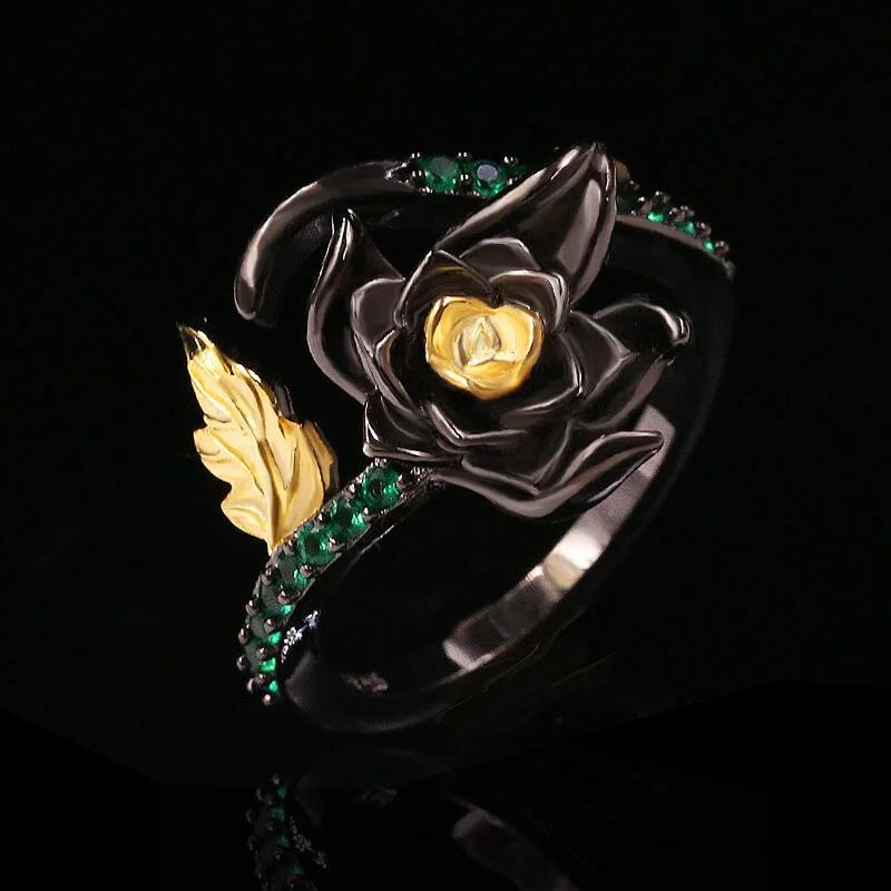 Rings perfect for teens with bright gems -Rose Olivine Brass Women Ring