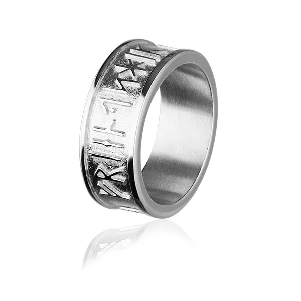 Flashy rings perfect for glamorous night outings -Runic Silver Ring XXR236