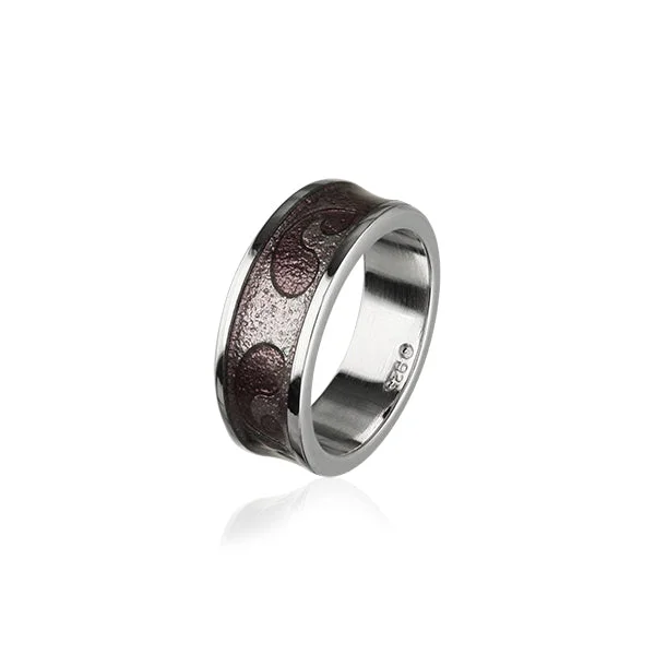 Carved rings with shaped bands for art -Simply Stylish Silver Ring ER75