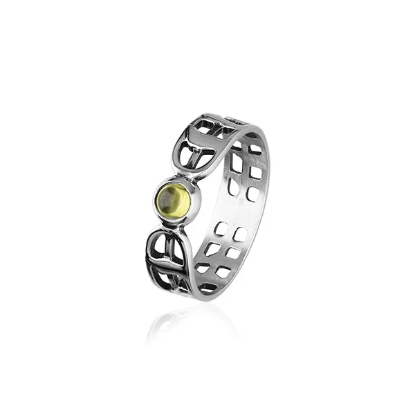 Odd rings with quirky stone placements -Solstice Silver Ring SR175