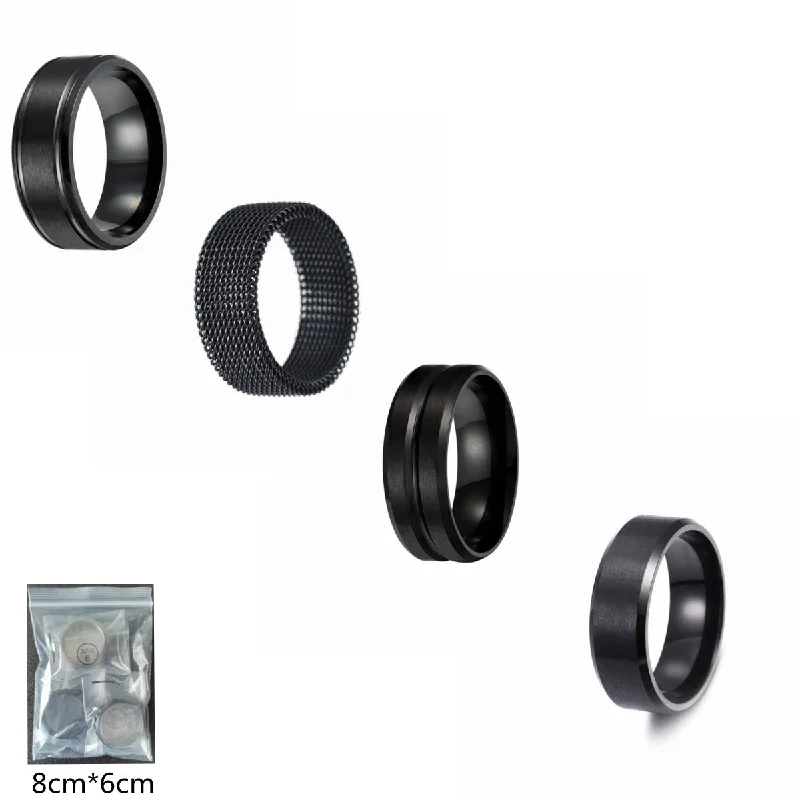 Rings featuring black onyx for stark contrast -Wholesale Men's Titanium Steel Black Ring