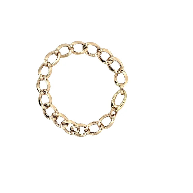 Cluster Bracelets for Dazzling-10K Yellow Gold Oval Link Bracelet