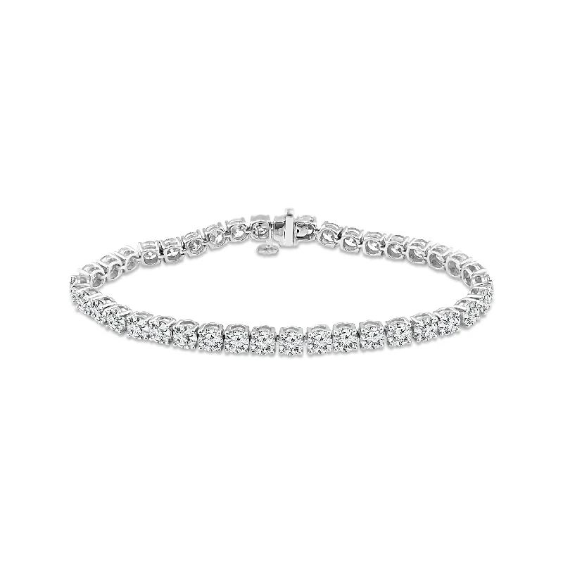 Minimalist Bracelets for Simple-14K White Gold 12ctw Lab Grown Diamond Tennis Bracelet (7")