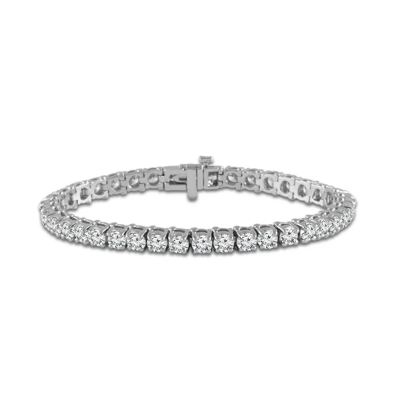 Formal Bracelets for Special-14K White Gold 4ctw Natural Diamond Tennis Bracelet