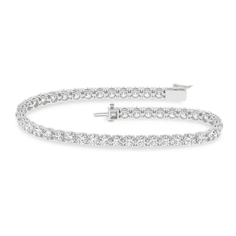 Open-End Bracelets for Adjustable-14K White Gold Lab Grown 10ctw Diamond Tennis Bracelet