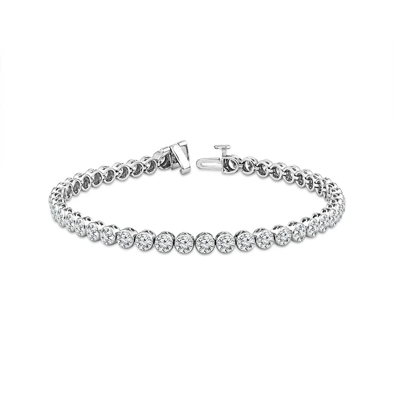 Crocheted Bracelets for Handmade-14K White Gold Lab Grown 7.50ctw Diamond SkySet Bracelet