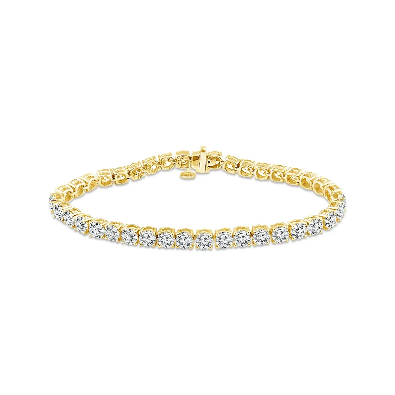 Embellished Bracelets for Fancy-14K Yellow Gold 12ctw Lab Grown Diamond Tennis Bracelet (7")