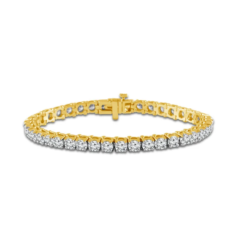 Embellished Bracelets for Fancy-14K Yellow Gold 5ctw Diamond Tennis Bracelet