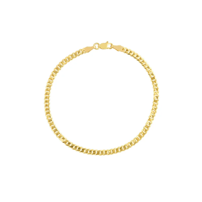 Travel Bracelets for On-The-Go-14K Yellow Gold Cuban Chain Bracelet