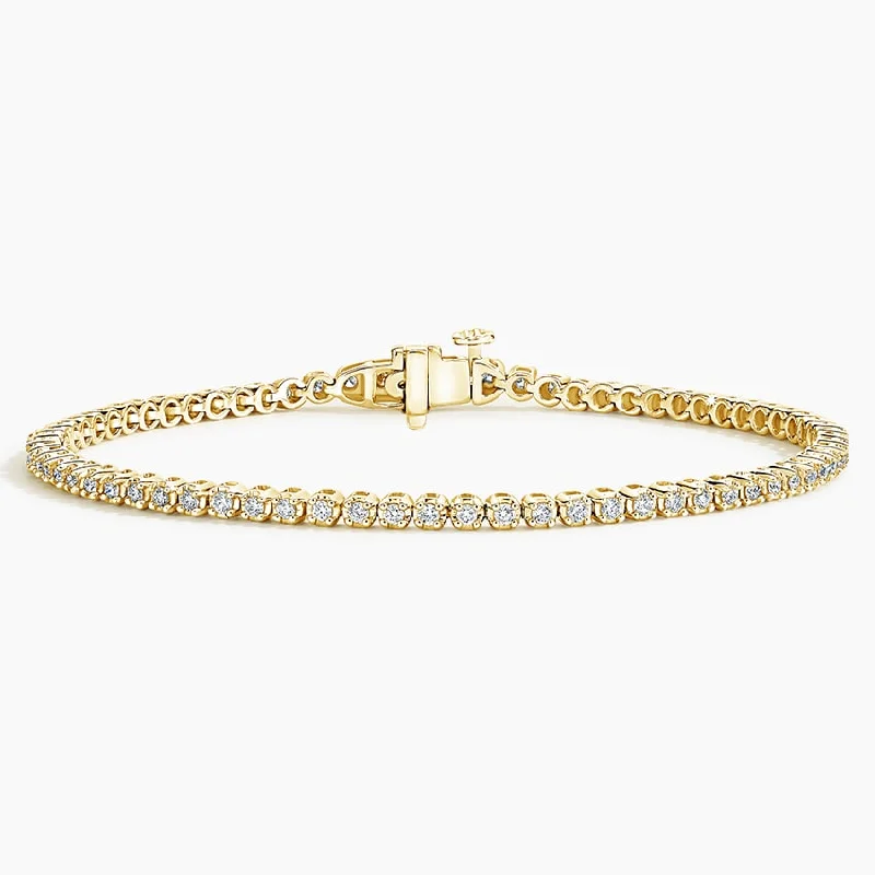 Beaded Bracelets for Decorative-14K Yellow Gold Mini Diamond Tennis Bracelet