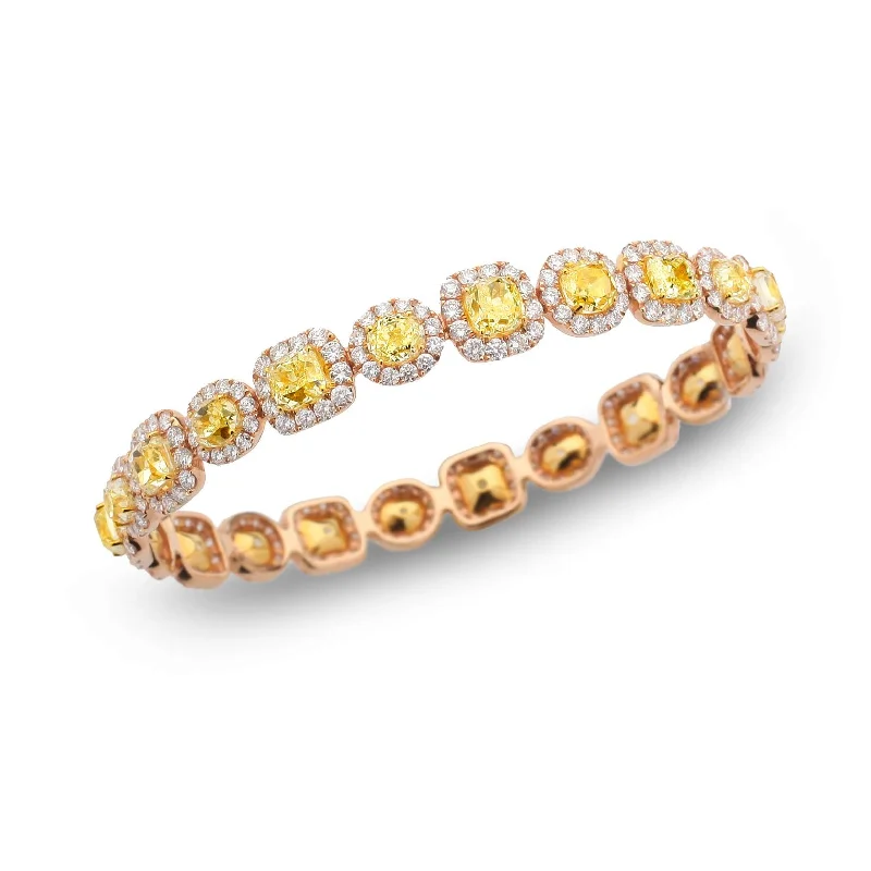 Spiritual Bracelets for Symbolic-18KT ROSE GOLD YELLOW DIAMOND BRACELET