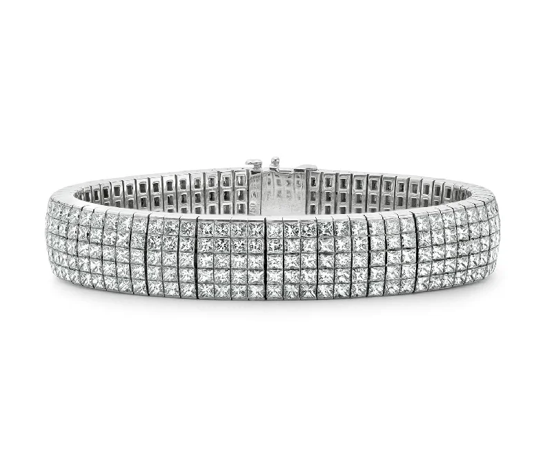 Retro Bracelets for Old-School-18KT WHITE GOLD DIAMOND BRACELET