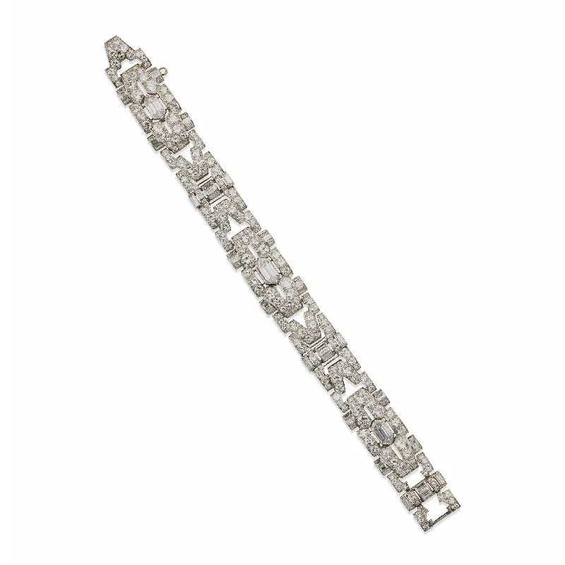 Handmade Bangles for Artisanal-1930s Art Deco Diamond Bracelet