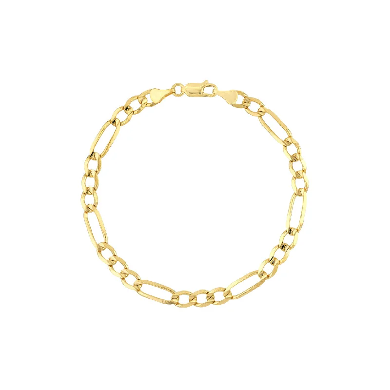 Modern Bracelets for Contemporary-5.8mm Light Concave Figaro Chain Bracelet