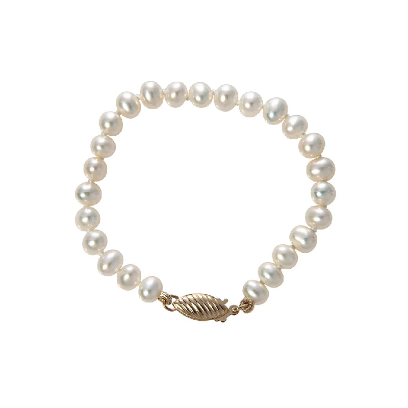 Minimalist Bracelets for Simple-Baby Freshwater Pearl 14K Yellow Gold Bracelet