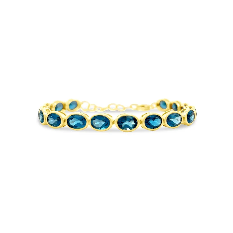 Detachable Bangles for Versatile-Bezel Set Oval Gemstone Tennis Bracelet