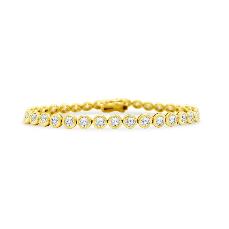 Modern Bracelets for Contemporary-Bezel Set Tennis Bracelet