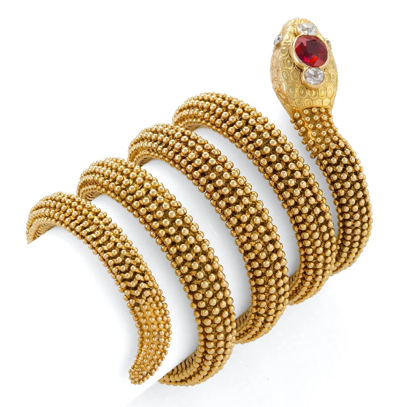 Retro Bracelets for Old-School-Bulgari Ceylon Ruby "Serpenti" Bracelet