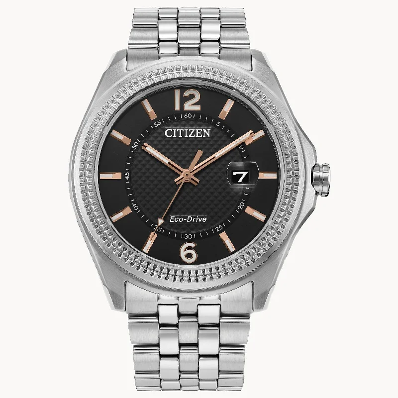 Metal Bangles for Sturdy Build-Citizen Corso Classic Eco Drive with Black Dial and Stainless Steel Bracelet