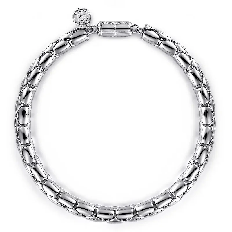 Open-End Bracelets for Adjustable-925 Sterling Silver Tubular Chain Bracelet