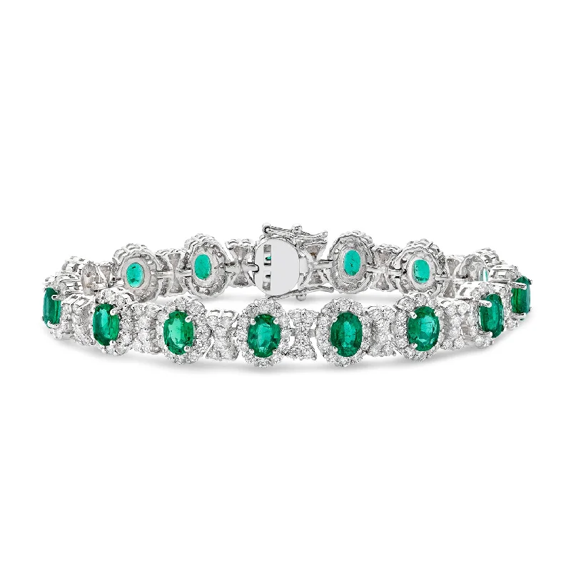 Custom Bracelets for Personalized-Emerald And Diamond Bracelet