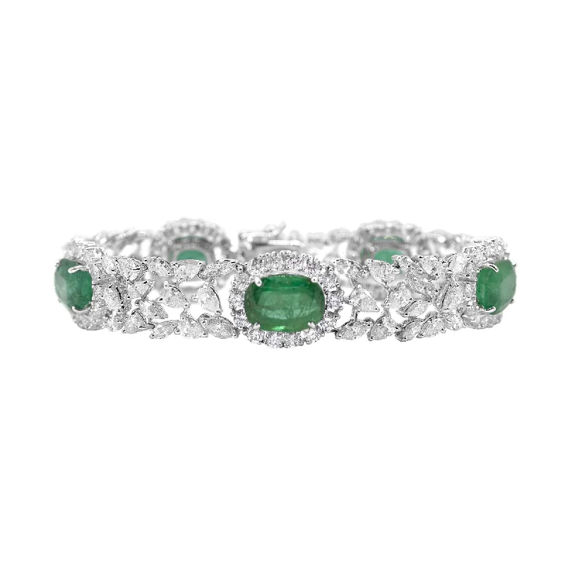 Plastic Bracelets for Budget-EMERALD AND DIAMOND BRACELET