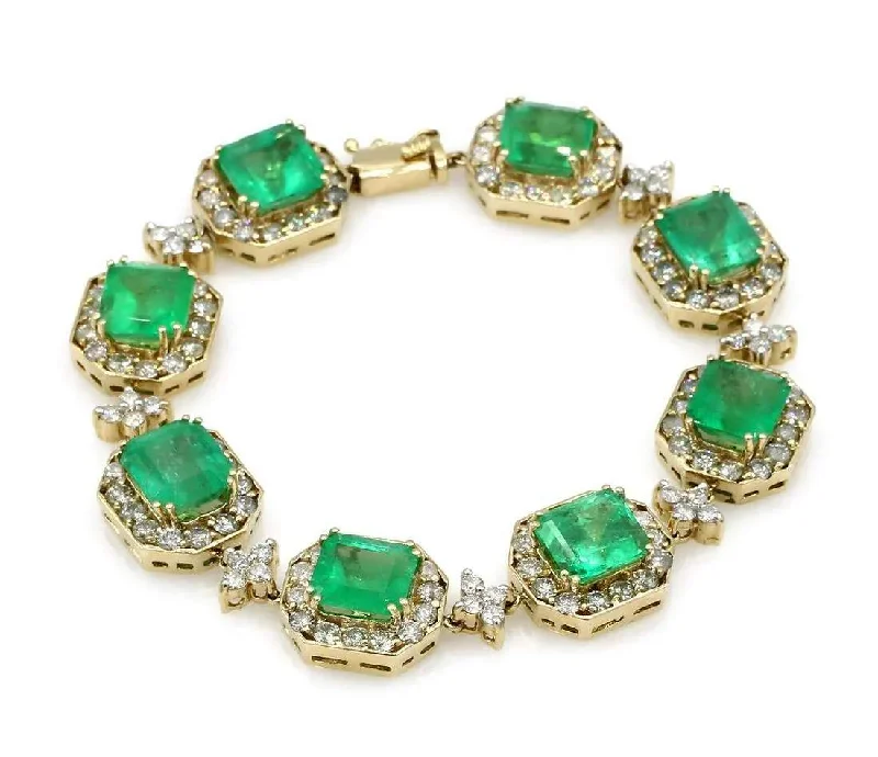 Beach Bracelets for Relaxed-EMERALD AND DIAMOND BRACELET