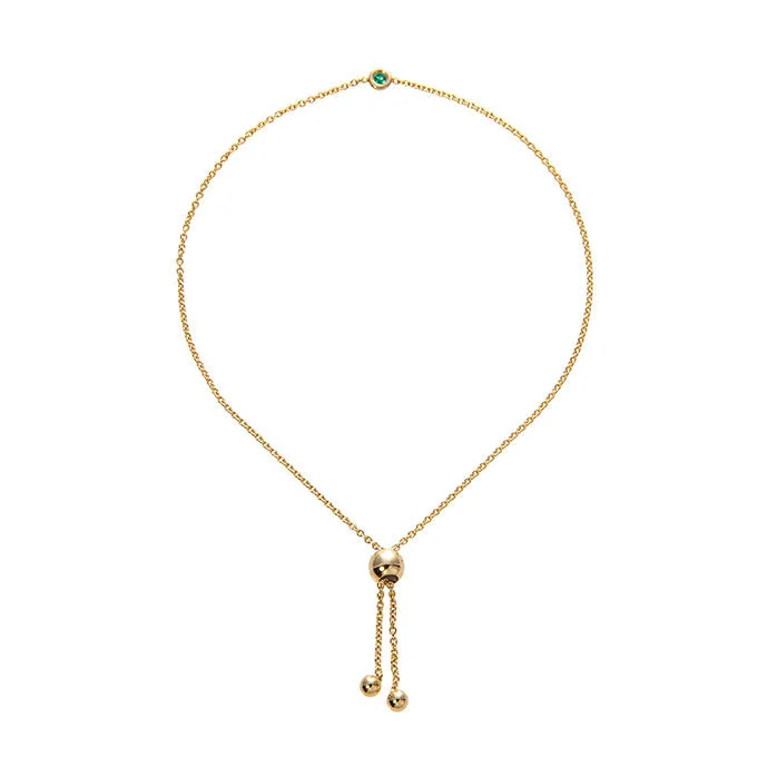 Ethnic Bracelets for Cultural-Emerald Bezel 14K Yellow Gold Bolo Bracelet