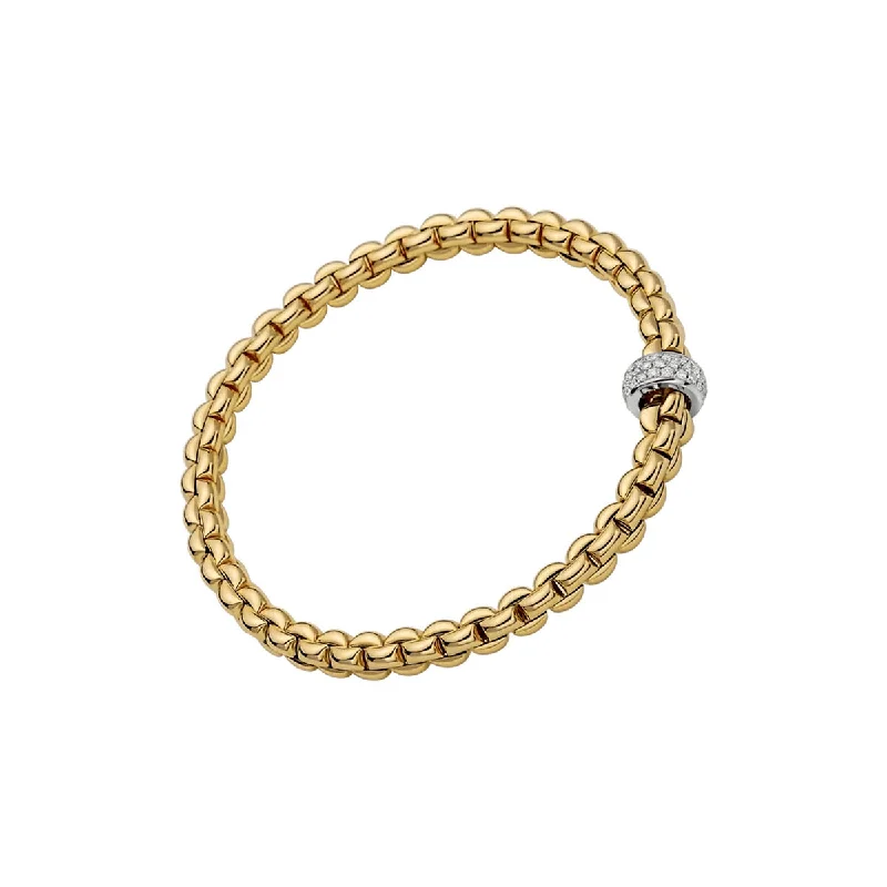 Layered Bangles for Dramatic-FOPE Eka Flex'it Bracelet With Diamond Pave'