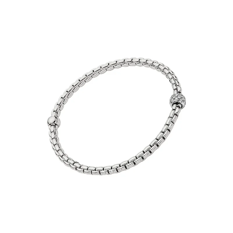 Branded Bangles for Quality-FOPE Eka Flex'it Bracelet With Diamond Pave'