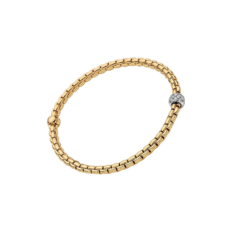 Handmade Bangles for Artisanal-FOPE Eka Flex'it Bracelet With Diamond Pave'