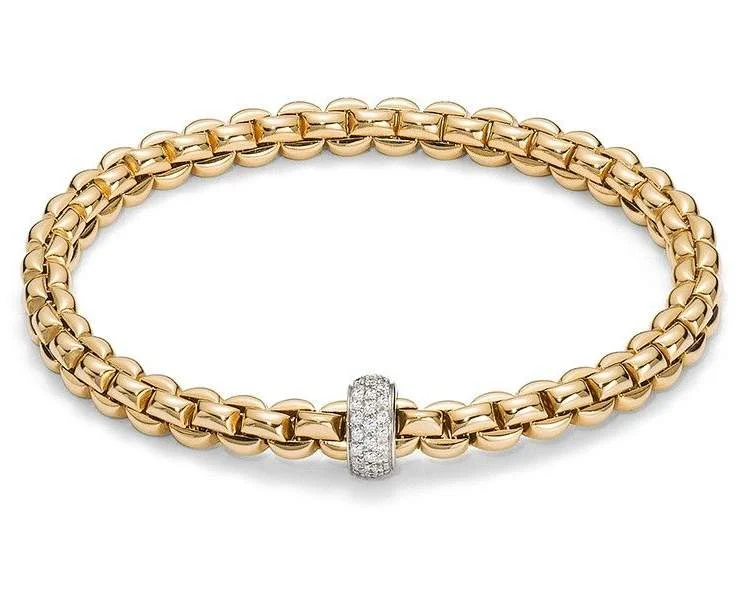 Travel Bracelets for On-The-Go-FOPE FLEX'IT EKA BRACELET WITH DIAMONDS