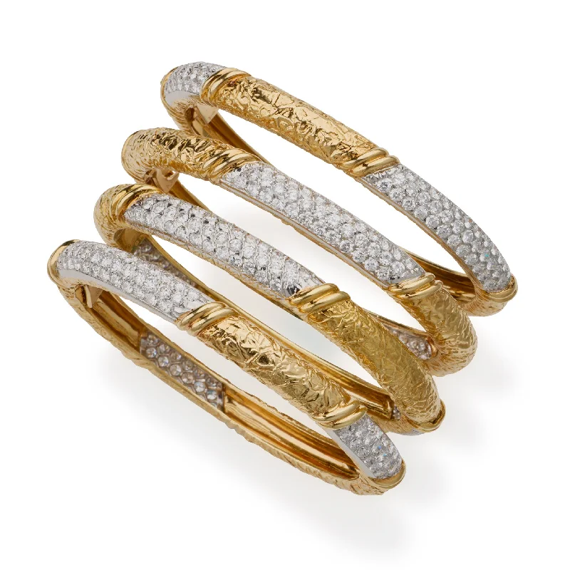 Father's Day Bracelets for Appreciative-Four 1970s Van Cleef & Arpels Diamond Bangle Bracelets