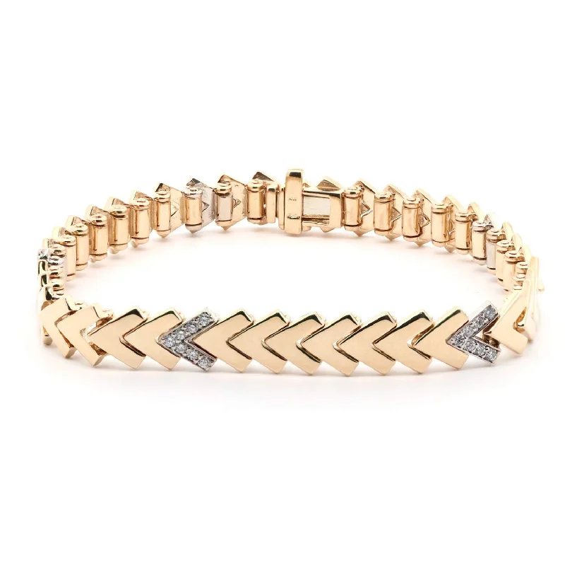 Stackable Bracelets for Trendy-Kaspar&Esh 14K DIAMOND BRACELET