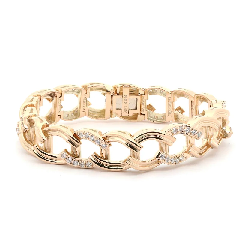 Link Bracelets for Versatile Wear-Kaspar&Esh 14K DIAMOND BRACELET