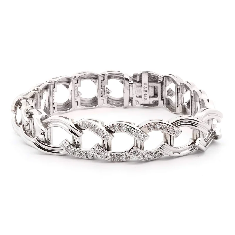 Cuff Bracelets for Statement Look-Kaspar&Esh 14K DIAMOND BRACELET